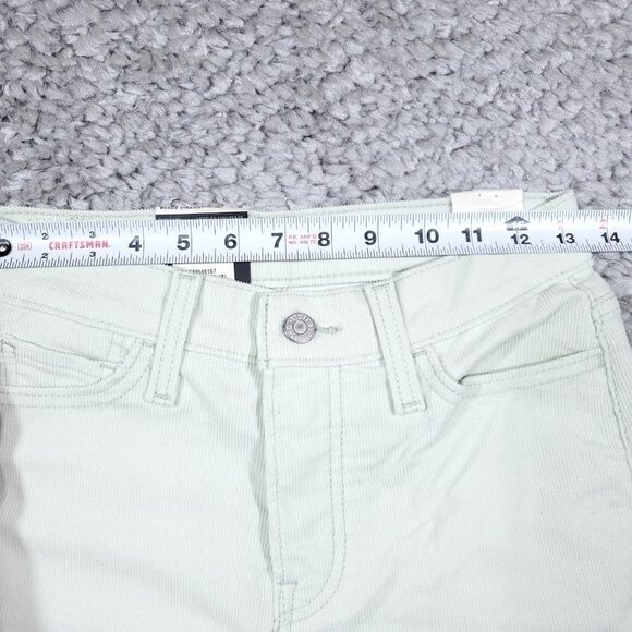 Levi’s Premium Wedgie Straight Corduroy Jeans Pants 25 x 28 Pastel Green Seafoam - Picture 10 of 13